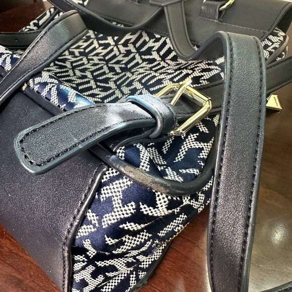 Tommy Hilfiger Mini Backpack Navy Monogram Logo Small Travel Bag Purse School - Picture 10 of 12